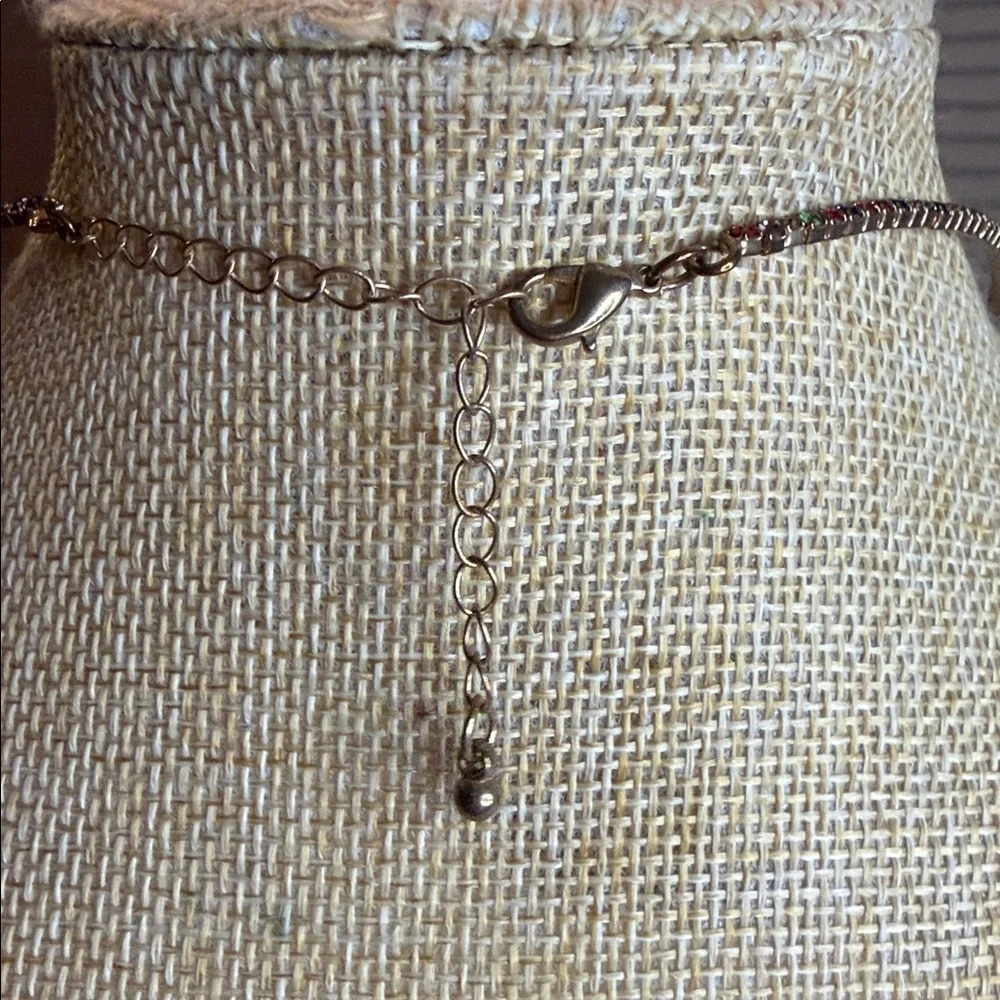 Multicolor Rhinestone Statement Choker Necklace - Picture 5 of 5